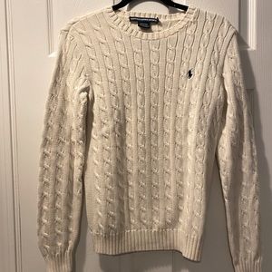 VGUC - cream Polo cable sweater- Large